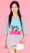 温碧霞IRENENA服装品牌运动简约动漫狗狗印花短袖T恤